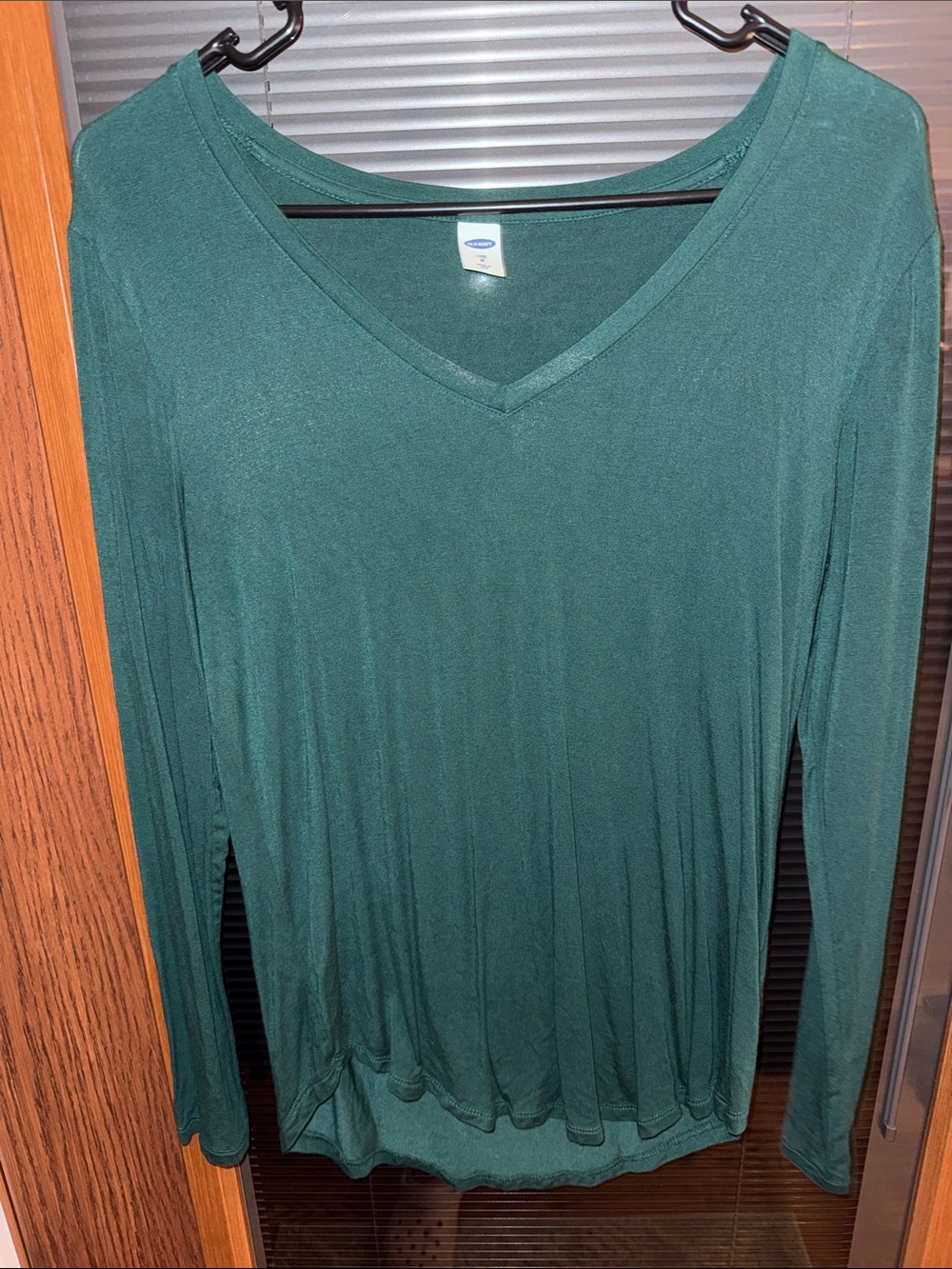 Old Navy Dark Green V-Neck Long Sleeve Top